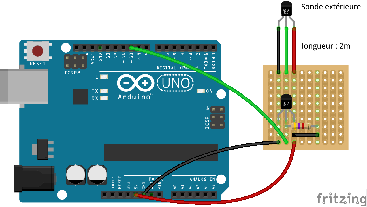 Montage Arduino + DS18B20