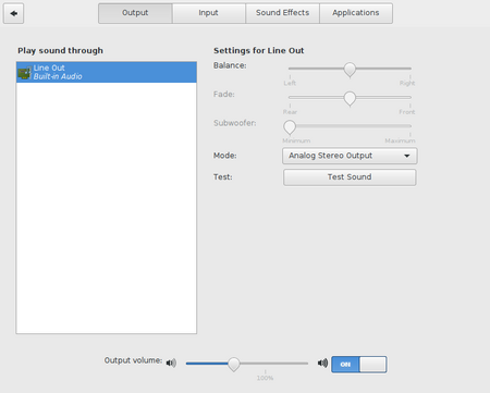 Configuration audio opérationnelle