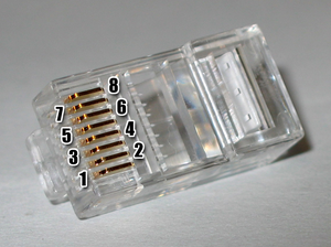 Brochage d'une prise RJ45