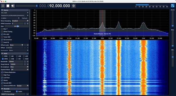 SDRPlusPlus, analyseur de spectre SDRPlusPlus, analyseur de spectre